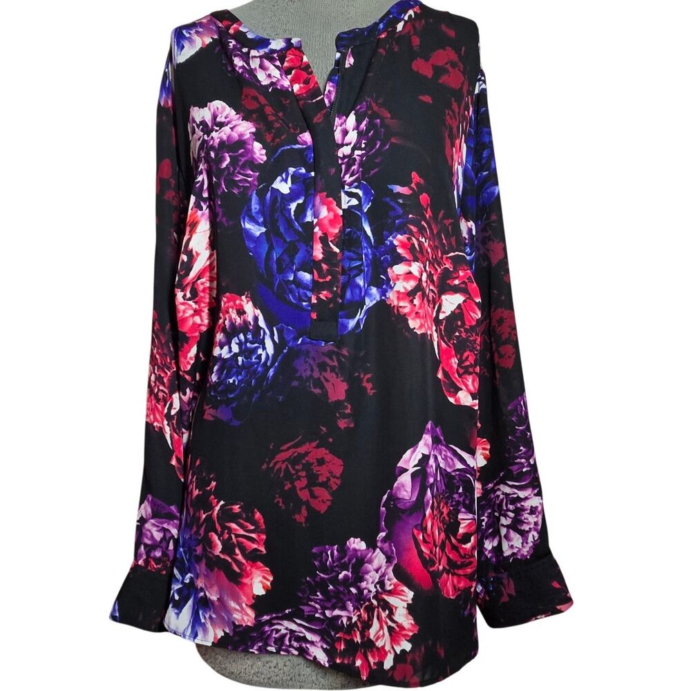 Satin Floral Blouse Size 2X